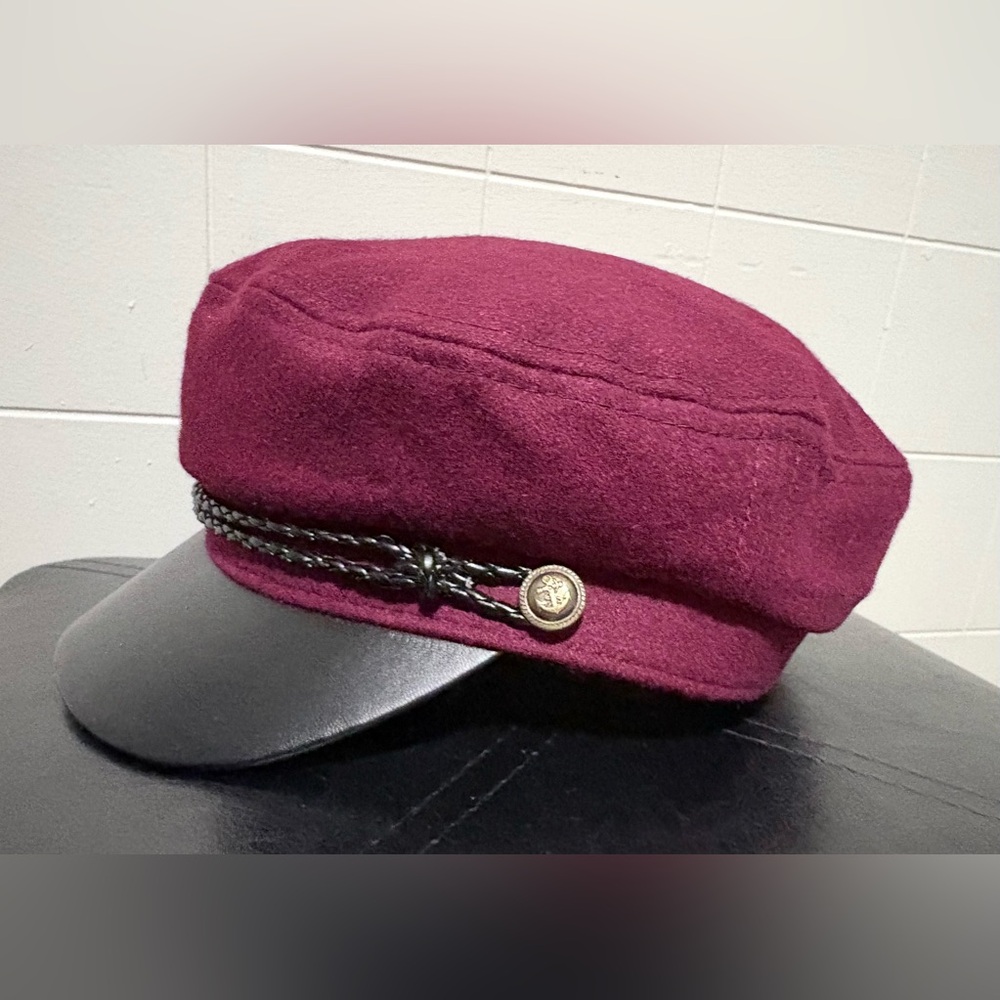 Burgundy Women’s Wool Captains-Sailor cap